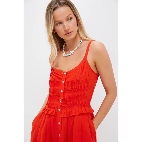 SEA NEW YORK Chili Zora Solid Tank Button Down Dress Size L NWT Retail $295 - Picture 5 of 7